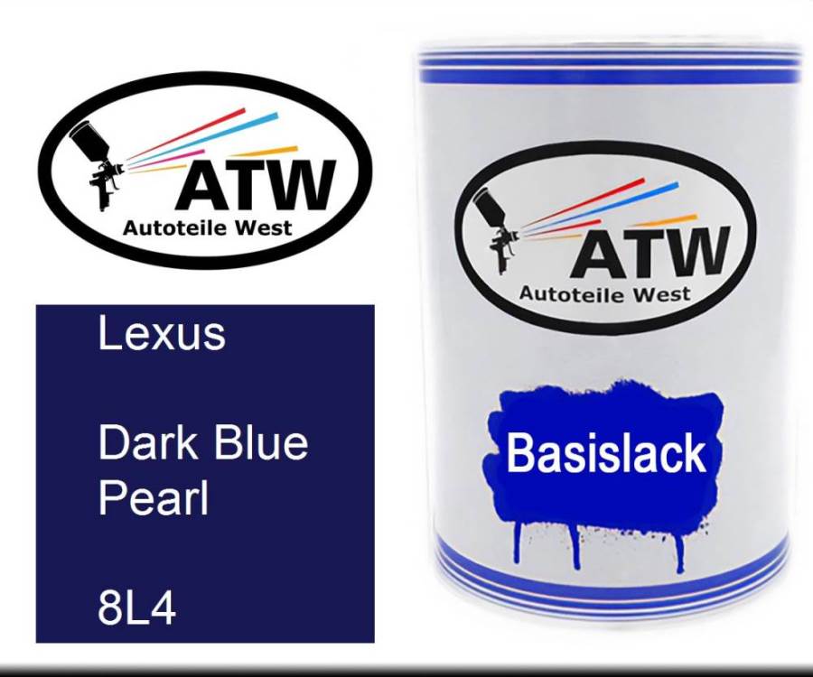 Lexus, Dark Blue Pearl, 8L4: 500ml Lackdose, von ATW Autoteile West.